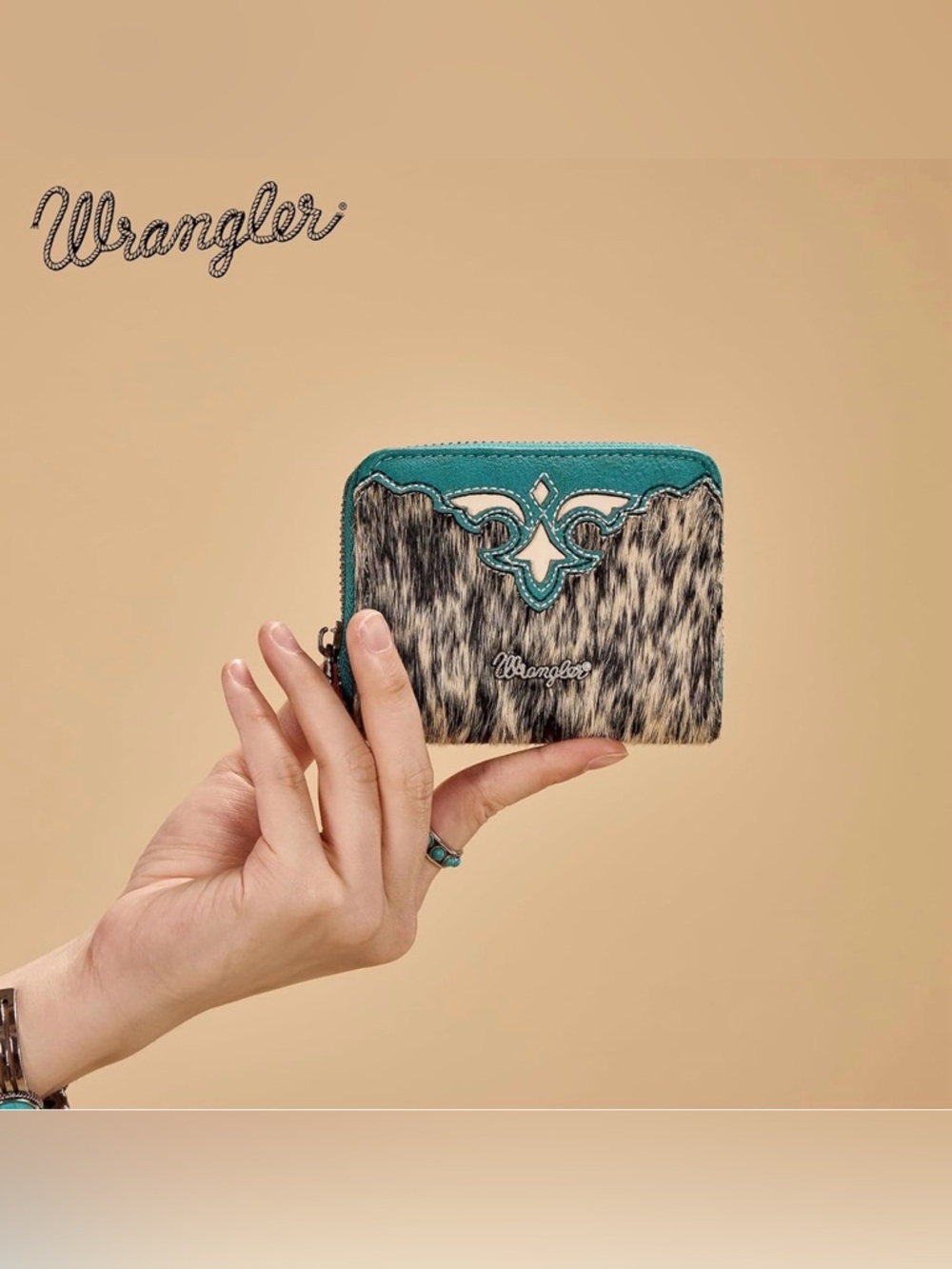 Montana West Wrangler Cowhide Womens Wallet NWT